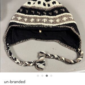 Woolen Black and Cream Hat